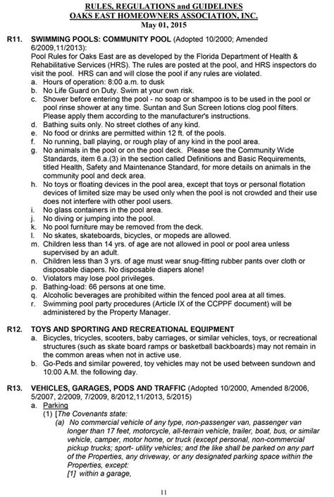 As Adopted November 13, 2010. . Townhome association rules and regulations